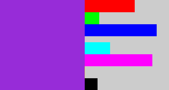 Hex color #972cd8 - violet