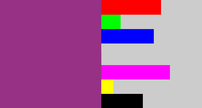 Hex color #973185 - warm purple