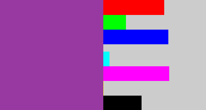 Hex color #9739a0 - medium purple