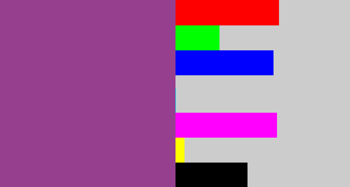 Hex color #973f8f - warm purple