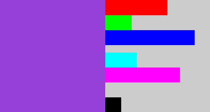 Hex color #973fd9 - lightish purple