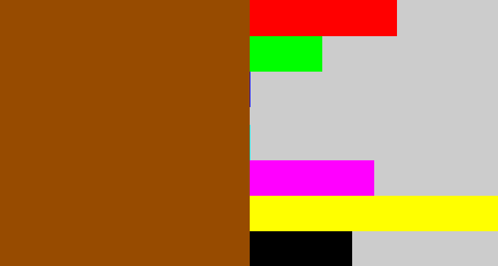 Hex color #974b00 - warm brown