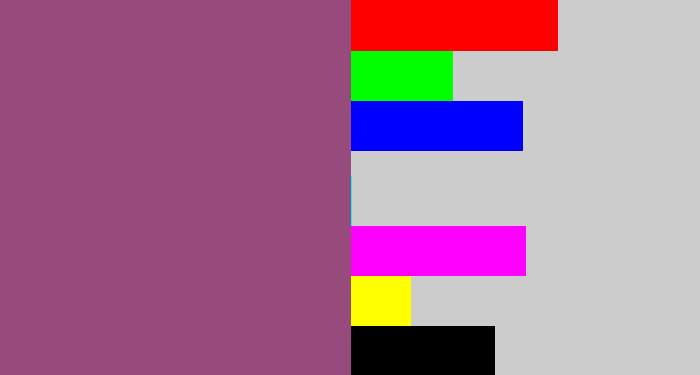Hex color #974b7d - light plum