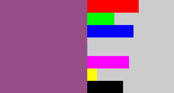 Hex color #974e86 - purplish