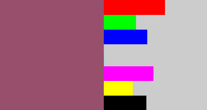 Hex color #974f6c - dark mauve