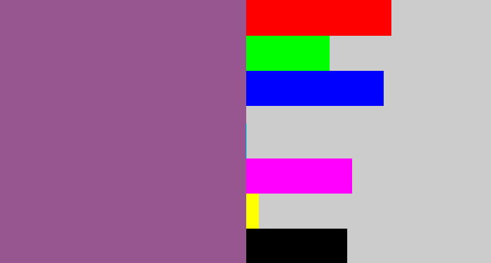 Hex color #975690 - purpleish