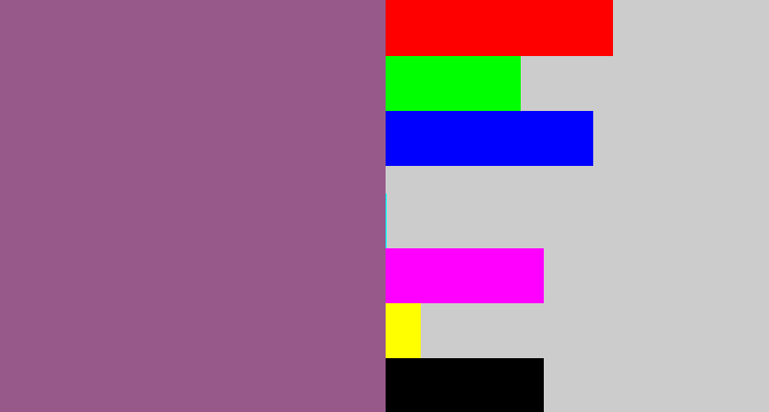 Hex color #975989 - purpleish