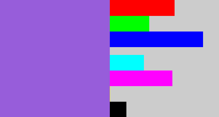Hex color #975dda - purpley
