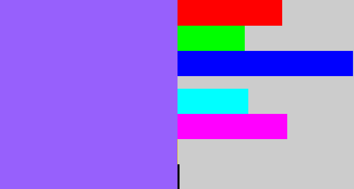 Hex color #9760fc - lighter purple