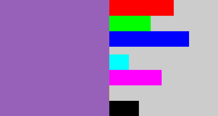 Hex color #9761b9 - amethyst