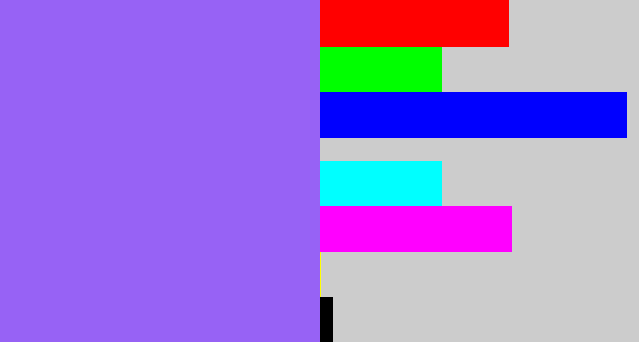 Hex color #9762f5 - lighter purple