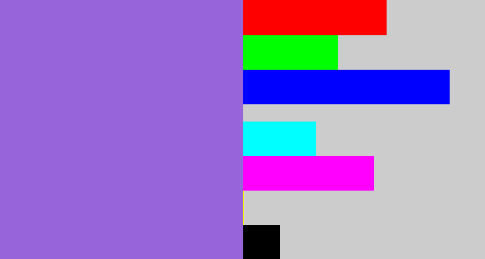 Hex color #9764d9 - purpley