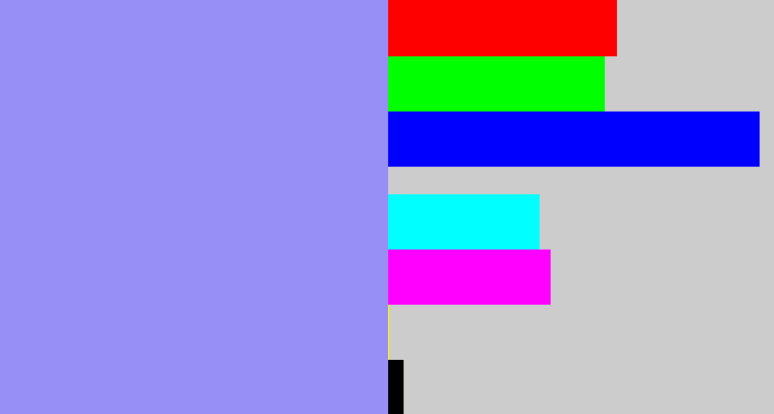 Hex color #978ff6 - periwinkle blue
