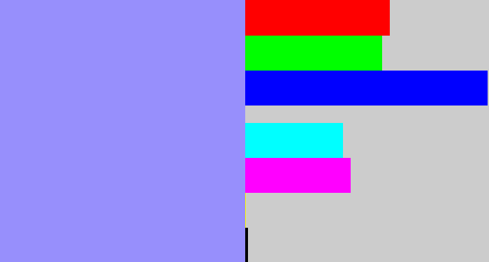 Hex color #978ffc - periwinkle blue