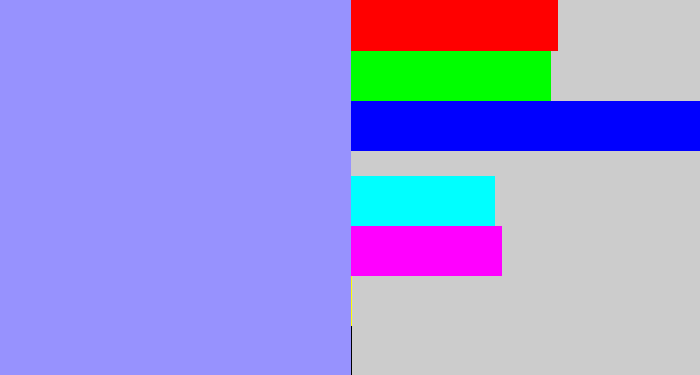 Hex color #9792fe - periwinkle blue