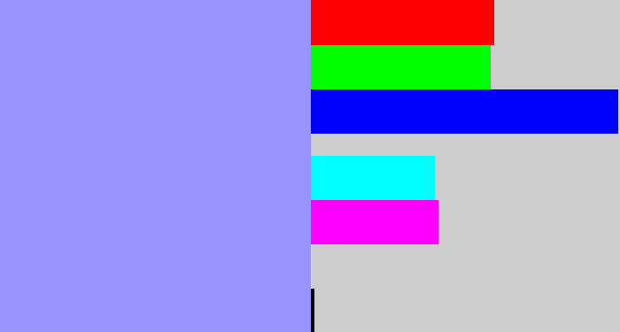 Hex color #9795fd - periwinkle blue
