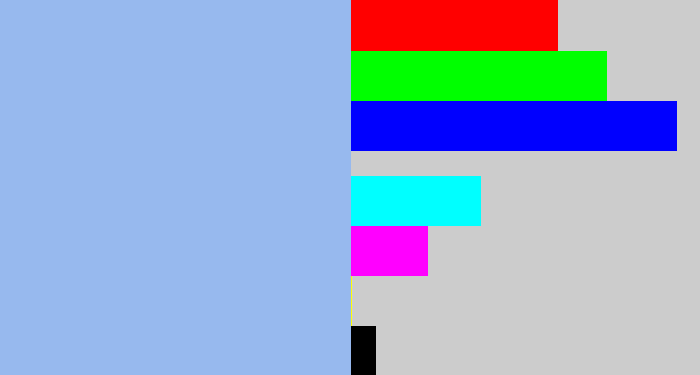 Hex color #97b9ee - pastel blue