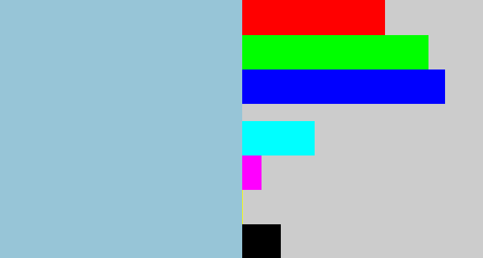 Hex color #97c5d7 - light grey blue