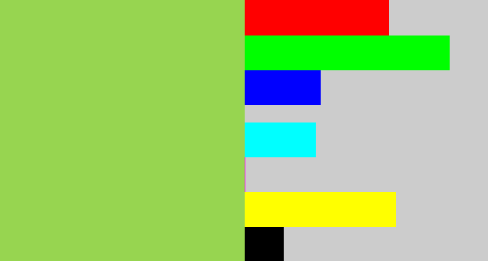Hex color #97d550 - kiwi green