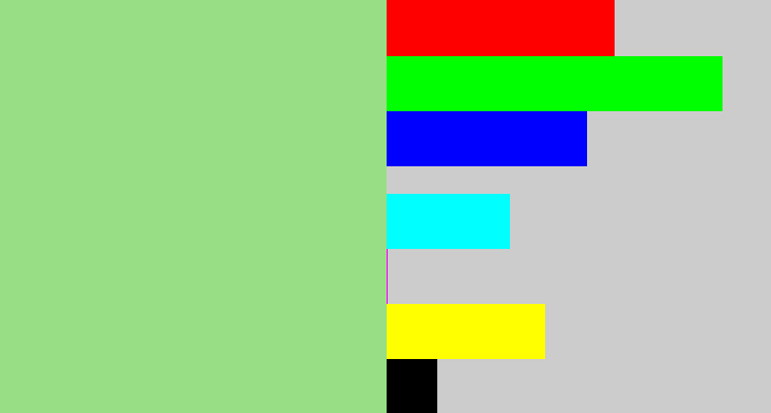 Hex color #97de84 - light green