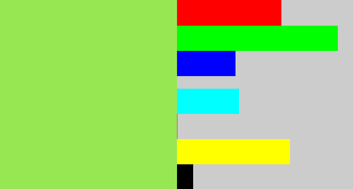 Hex color #97e753 - kiwi