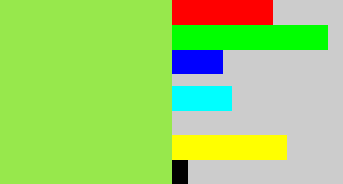Hex color #97e84c - kiwi