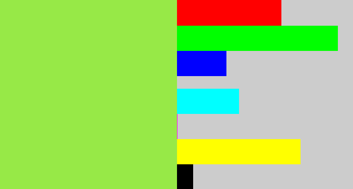 Hex color #97e947 - kiwi