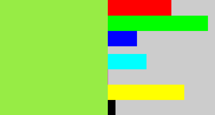 Hex color #97ec45 - kiwi