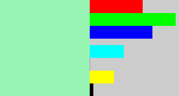 Hex color #97f4b3 - light sea green