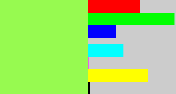 Hex color #97fa50 - kiwi