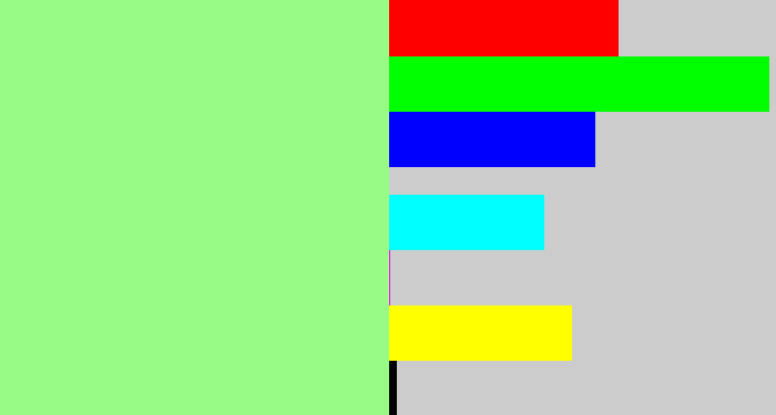 Hex color #97fb86 - light green