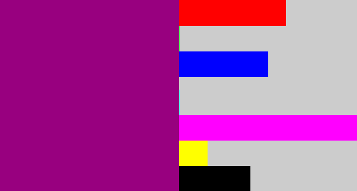 Hex color #98007f - red violet