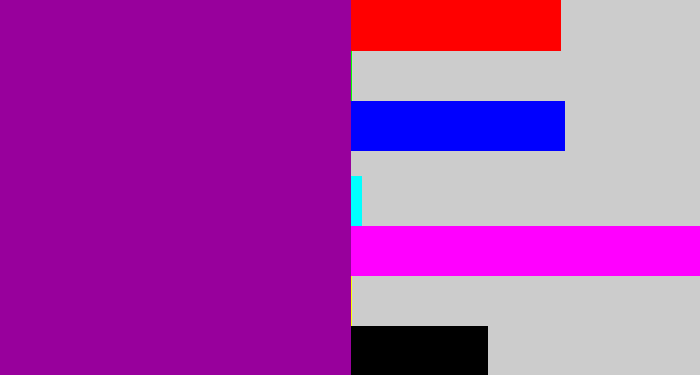 Hex color #98009c - barney purple