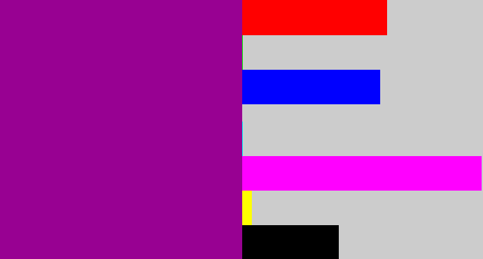 Hex color #980192 - barney purple