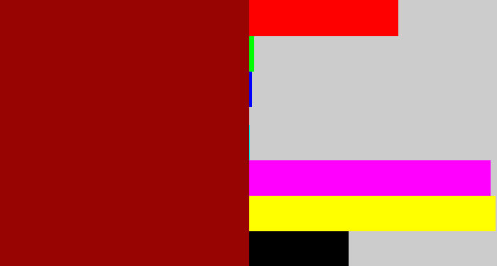 Hex color #980402 - deep red