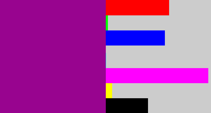 Hex color #98048f - barney purple