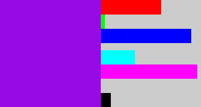 Hex color #980ae5 - violet
