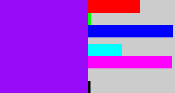 Hex color #980bf8 - vivid purple