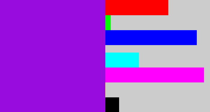 Hex color #980dde - violet