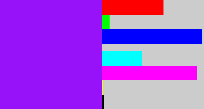 Hex color #9812f9 - violet
