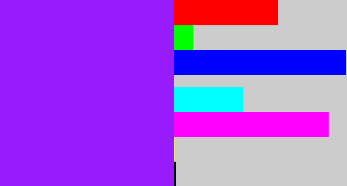 Hex color #981bfc - electric purple