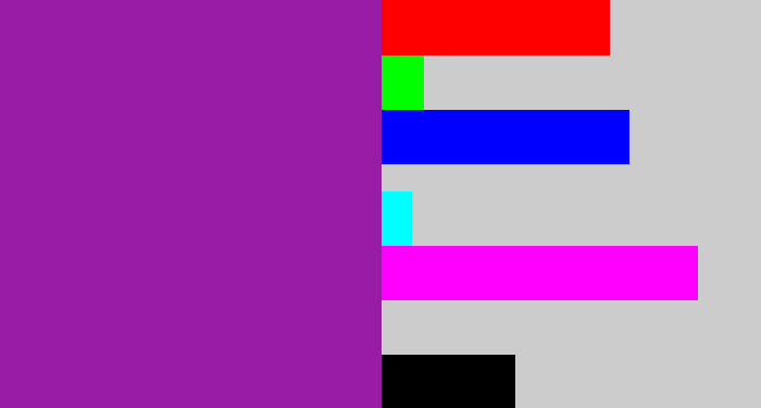 Hex color #981ca5 - purple