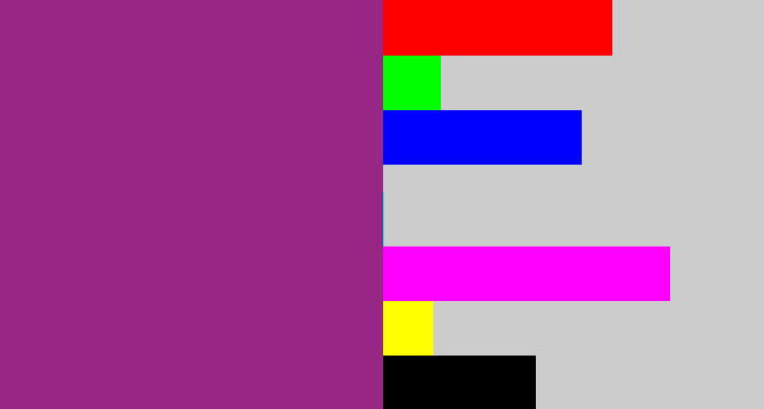 Hex color #982684 - warm purple