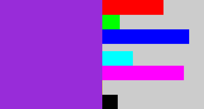 Hex color #982cd9 - violet