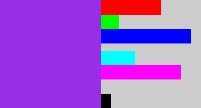 Hex color #982fe6 - electric purple