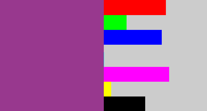 Hex color #98388e - warm purple