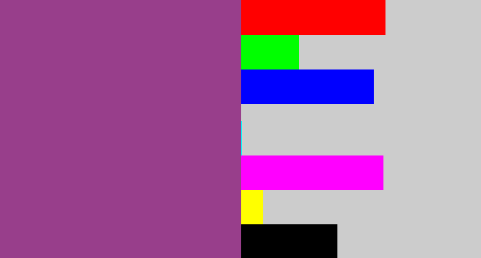Hex color #983e8b - warm purple