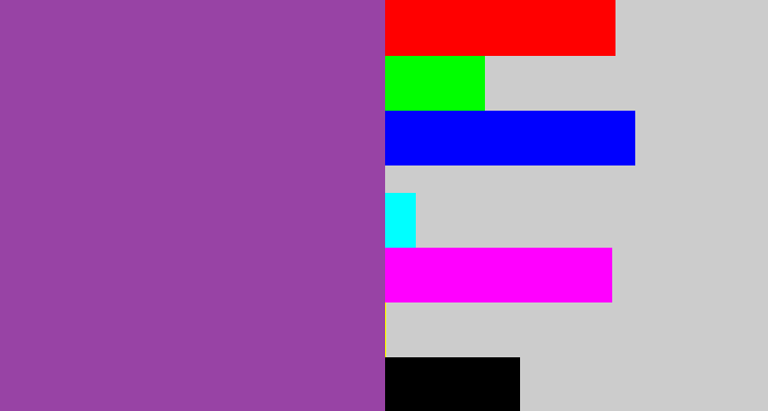 Hex color #9843a5 - medium purple