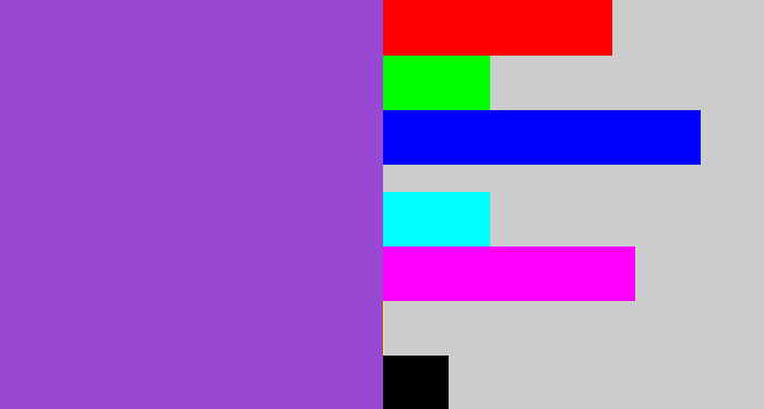 Hex color #9848d3 - lightish purple