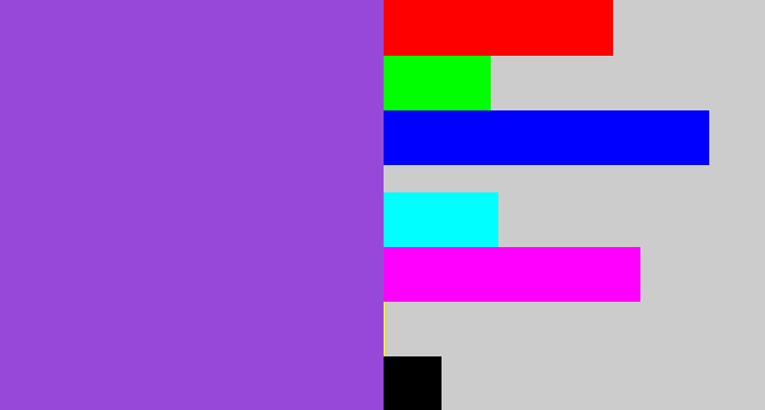 Hex color #9848d8 - lightish purple